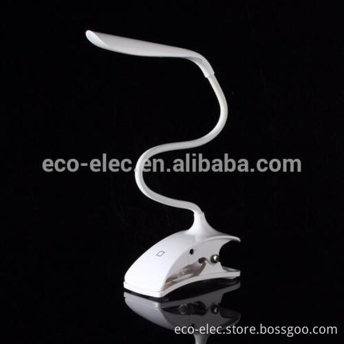 New Flexible Dimmable USB ABS Touch Sensor White LED Clip on Beside Book Reading Light Table Desk Lamp For Bed/Gift